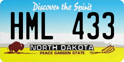 ND license plate HML433