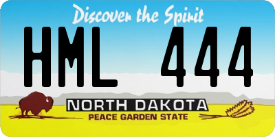 ND license plate HML444