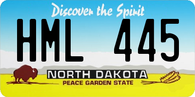 ND license plate HML445