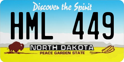 ND license plate HML449