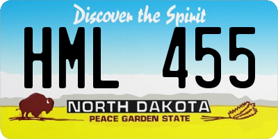 ND license plate HML455