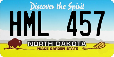 ND license plate HML457