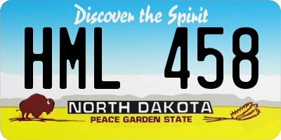 ND license plate HML458