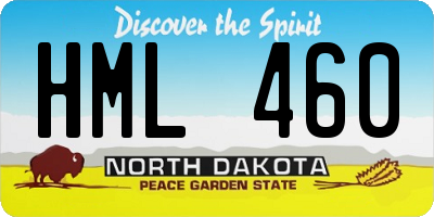 ND license plate HML460