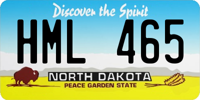 ND license plate HML465