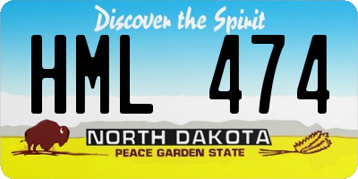 ND license plate HML474