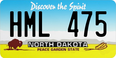 ND license plate HML475