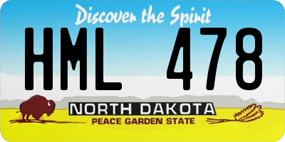 ND license plate HML478