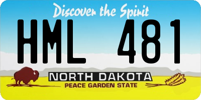 ND license plate HML481