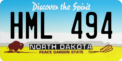 ND license plate HML494