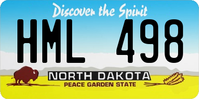 ND license plate HML498