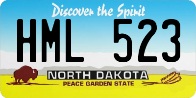 ND license plate HML523