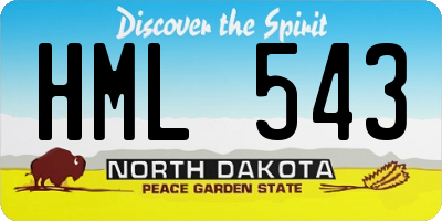 ND license plate HML543