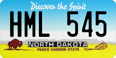 ND license plate HML545