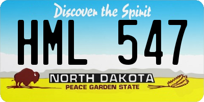 ND license plate HML547