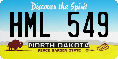 ND license plate HML549