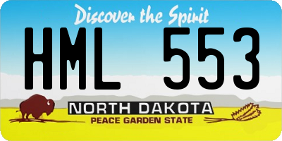 ND license plate HML553