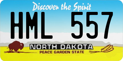 ND license plate HML557