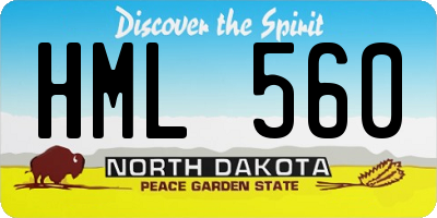 ND license plate HML560