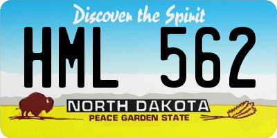 ND license plate HML562