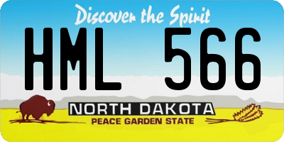 ND license plate HML566