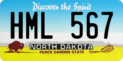 ND license plate HML567