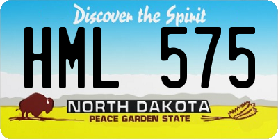 ND license plate HML575