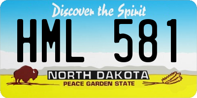 ND license plate HML581