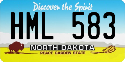 ND license plate HML583