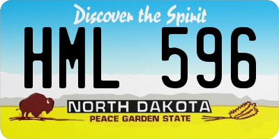ND license plate HML596