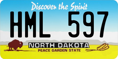 ND license plate HML597