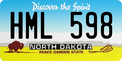 ND license plate HML598