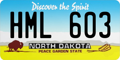 ND license plate HML603