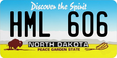 ND license plate HML606