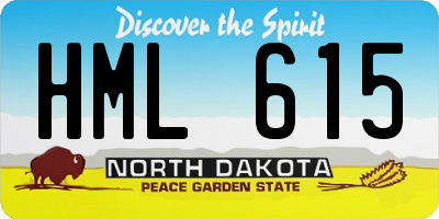 ND license plate HML615