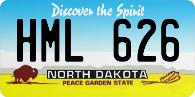 ND license plate HML626