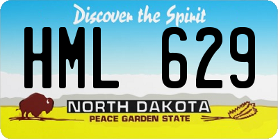 ND license plate HML629