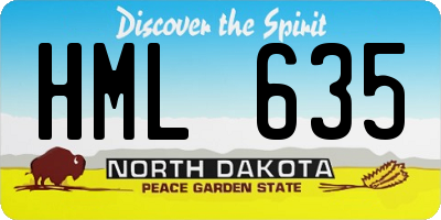 ND license plate HML635