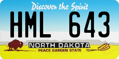 ND license plate HML643