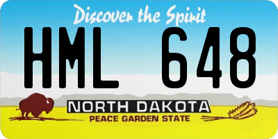 ND license plate HML648