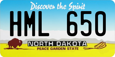 ND license plate HML650