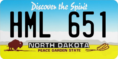 ND license plate HML651
