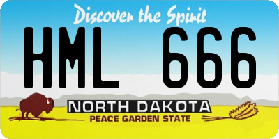 ND license plate HML666