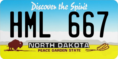 ND license plate HML667