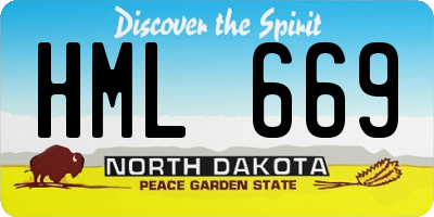 ND license plate HML669