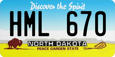 ND license plate HML670