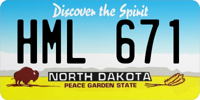 ND license plate HML671