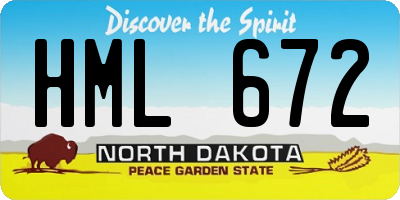 ND license plate HML672