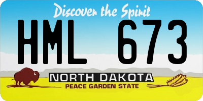 ND license plate HML673