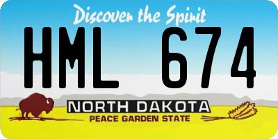ND license plate HML674